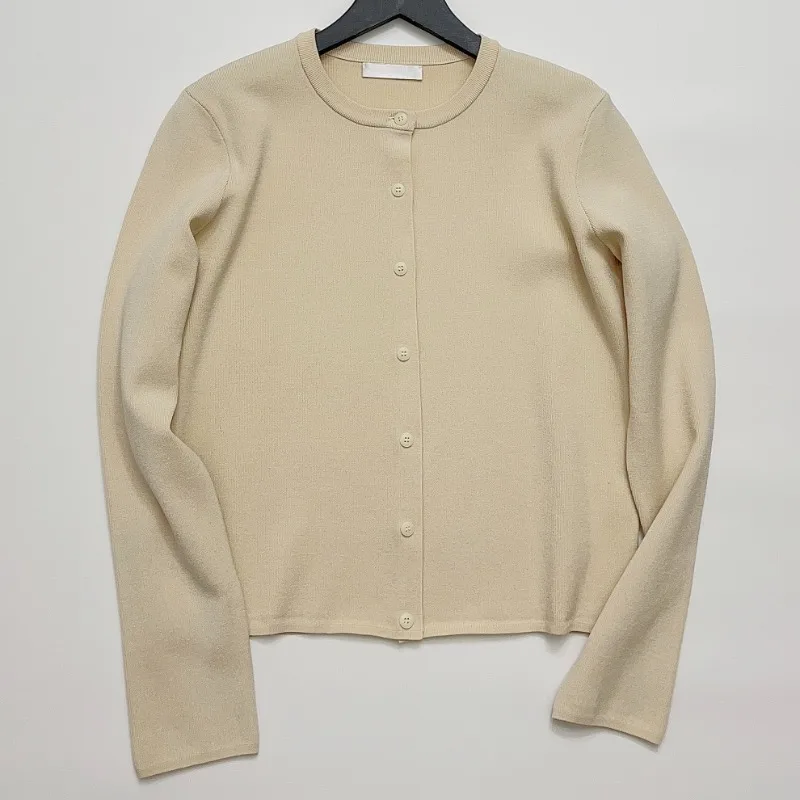 

New Style Knitwear Sweater Solid Color Crewneck Knit Cardigan for Women