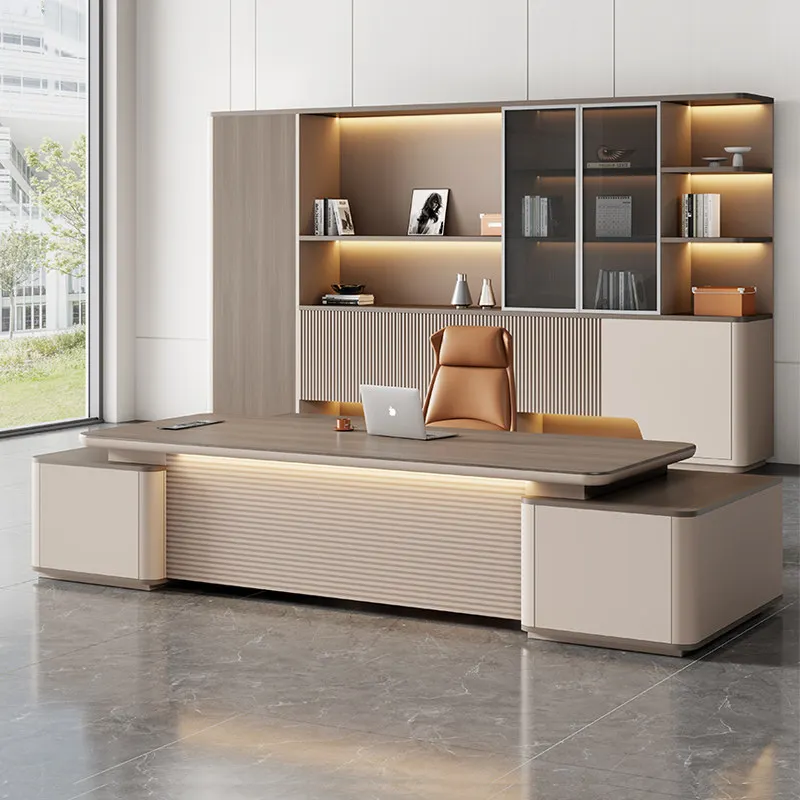 CEO Desk,Boss Table,Office Furniture Manager Desk, Simple Modern Design, Suitable For Bosses Executives, With A Thickened Tablet