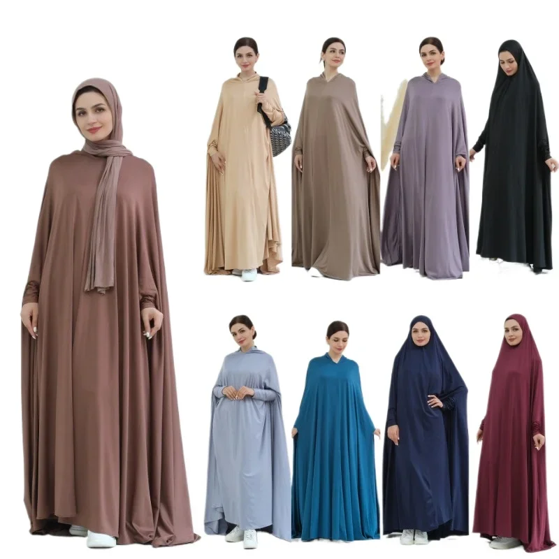 UNI Solid Color Simplicity Abaya Ramadan Dress Dubai Women Muslim Women's Clothing Turkish Abaya Islam Moroccan Large Size Dress