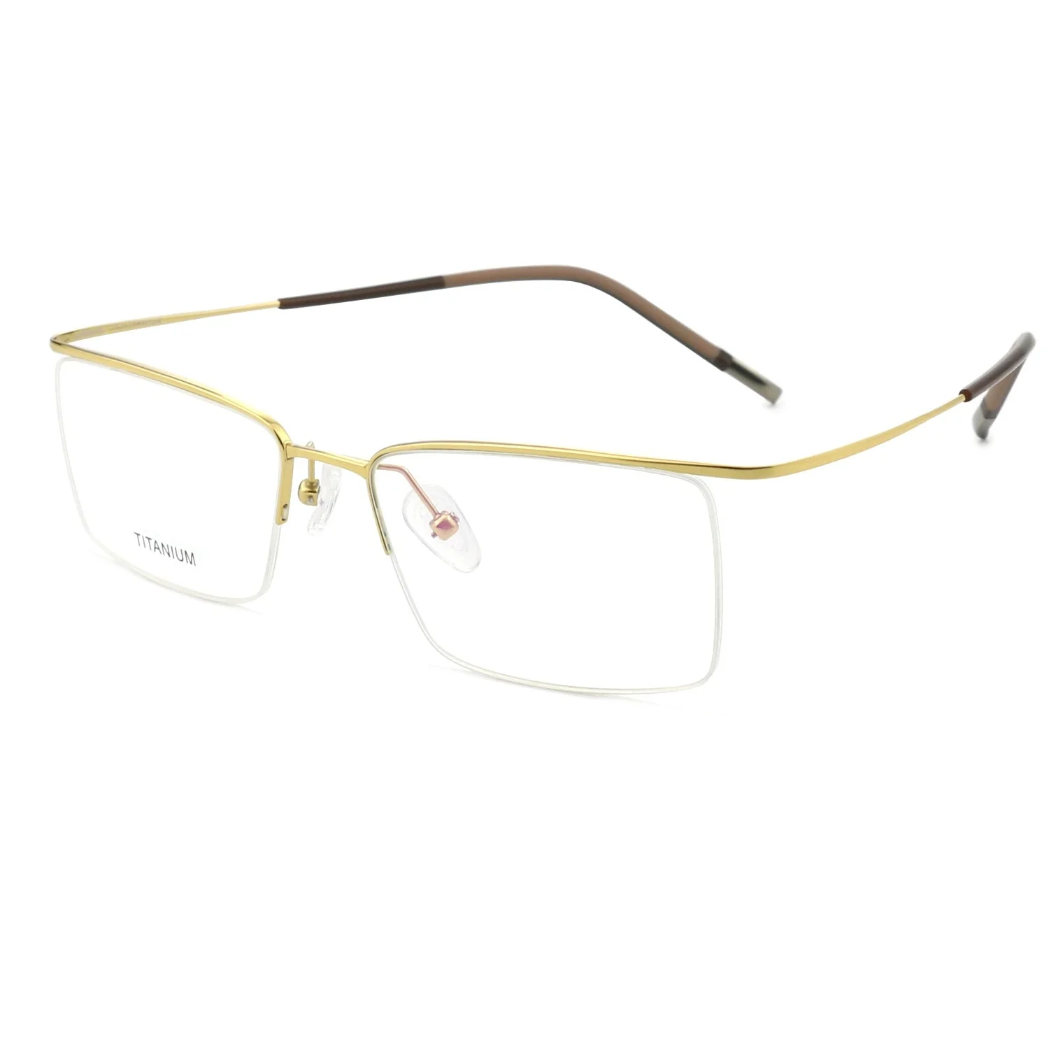 Belight 光学正方形クラシックハーフリムレスネジなしデザイン男性女性チタン眼鏡眼鏡フレーム 5290