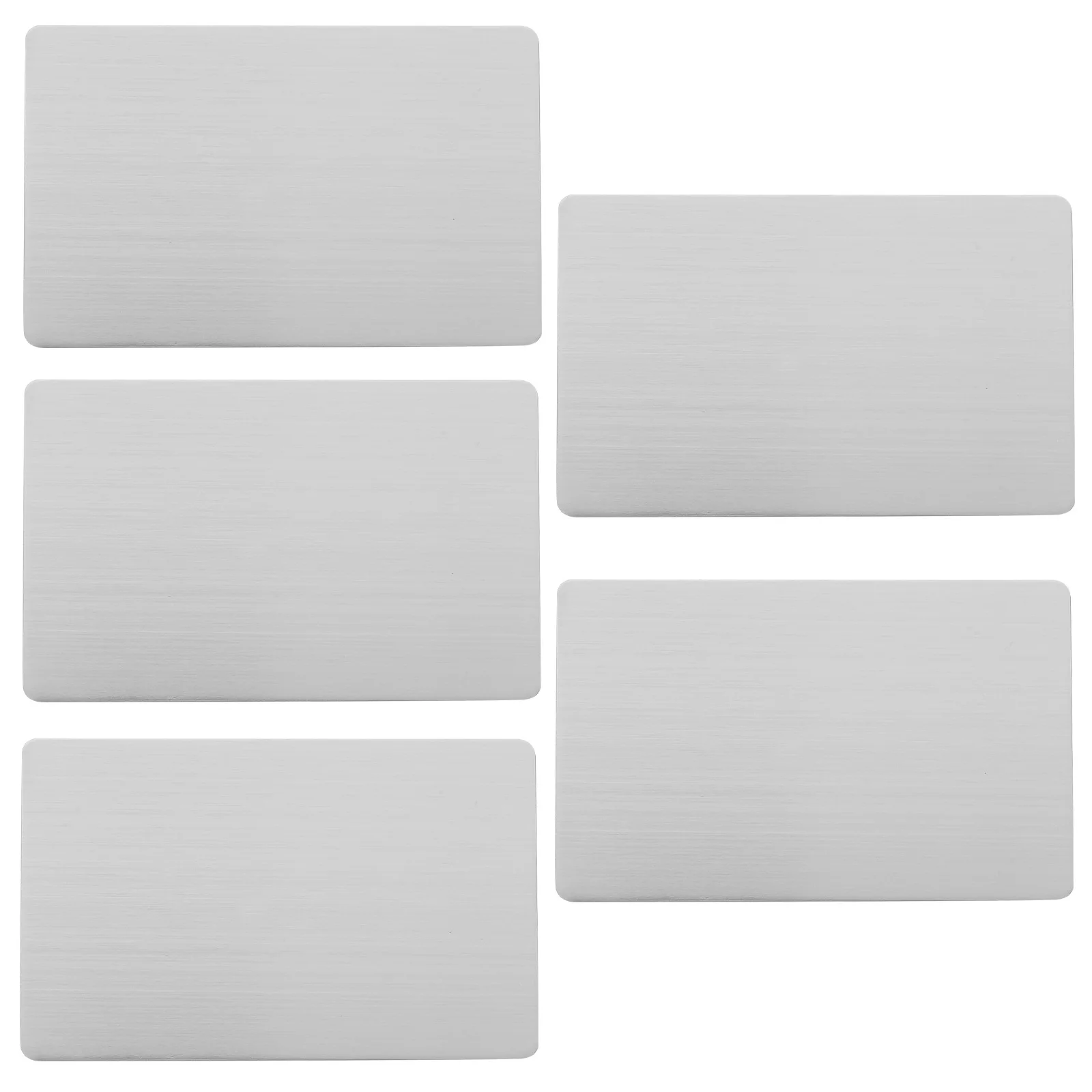 

5Pcs Stainless Steel Name Plates Blank Business Card Blanks Metal Tags for Engraving Longevity and Durability Desk Name Plate