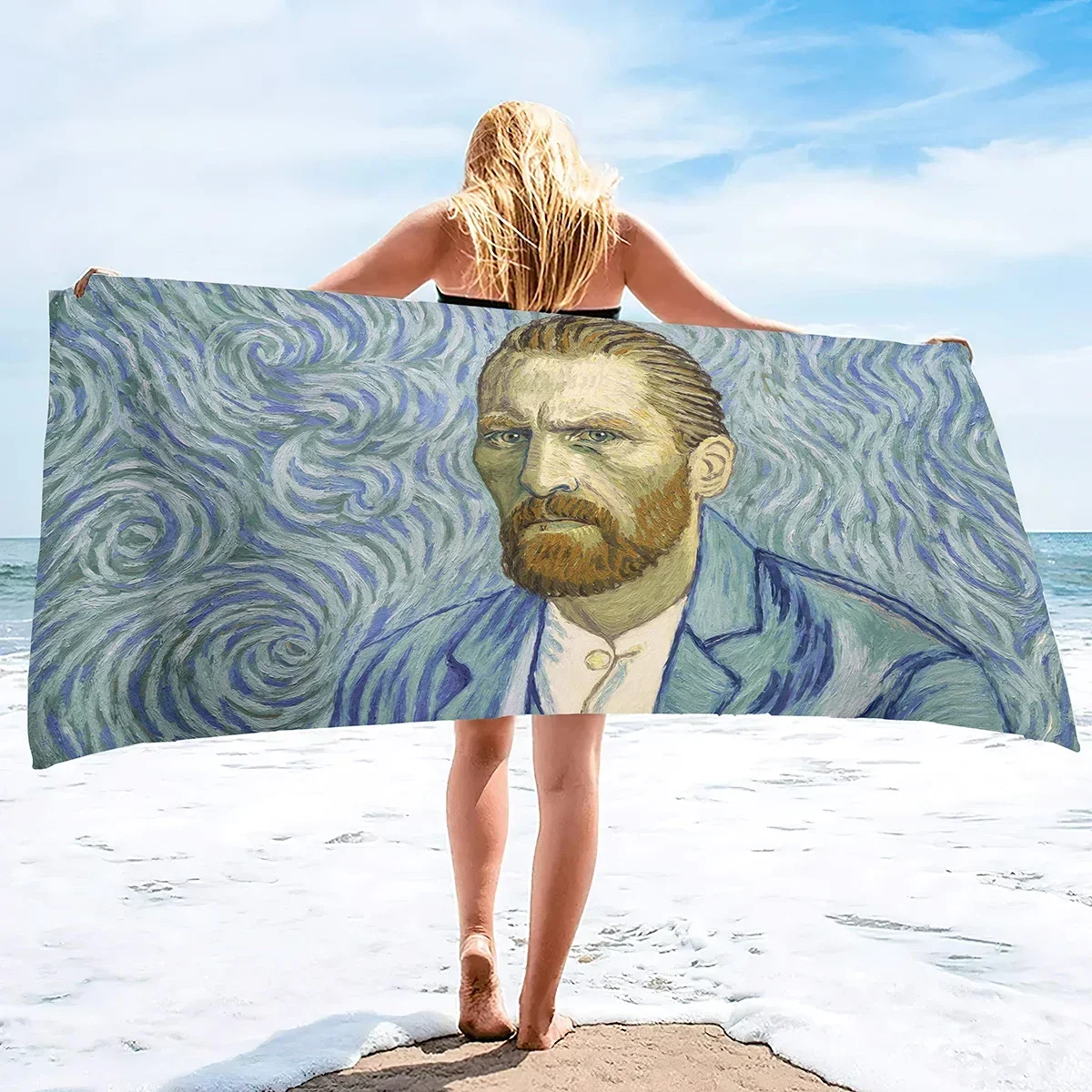 80X160cm Van Gogh Starry Night Print Beach Towels Absorbent Microfiber Travel Pool Swim Surfing Lightweight Textile Bath Towel