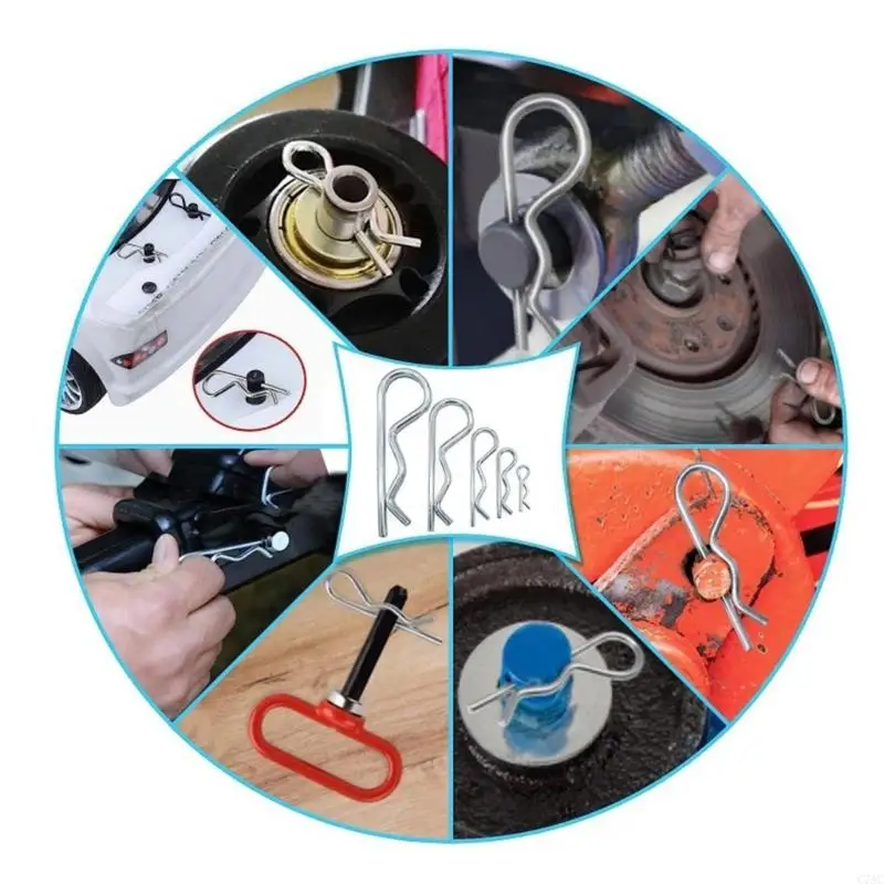 100pcs دبابيس زنبركية كوتر دبابيس الاحتفاظ دبابيس جرار جرار كاتر لإصلاح مقطورة السيارات سهلة التثبيت c7ac