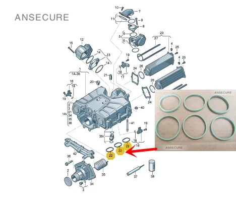 

OEM Original 3.0 Petrol Engine Charge Air Compressor Seal Gasket Set For VW Touareg 2011-2018 079129717D 079 129 717 D