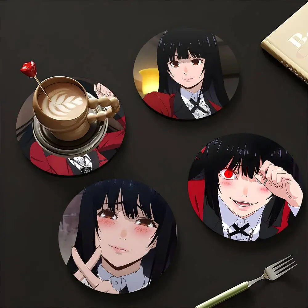1pc Yumeko Jabami Anime Characters Wooden Coaster Colour Printing Cup Mat Home Desk Decoration Gifts