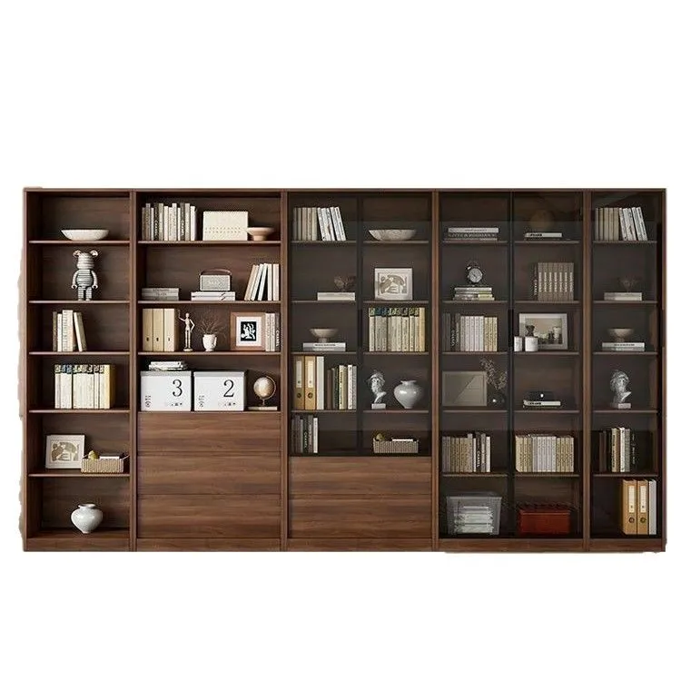 

Study Bookcase Ozone Board Integrated Bookcase Free Combination Wall Glass Door Display Cabinet Wall Living Room Wine Cabinet