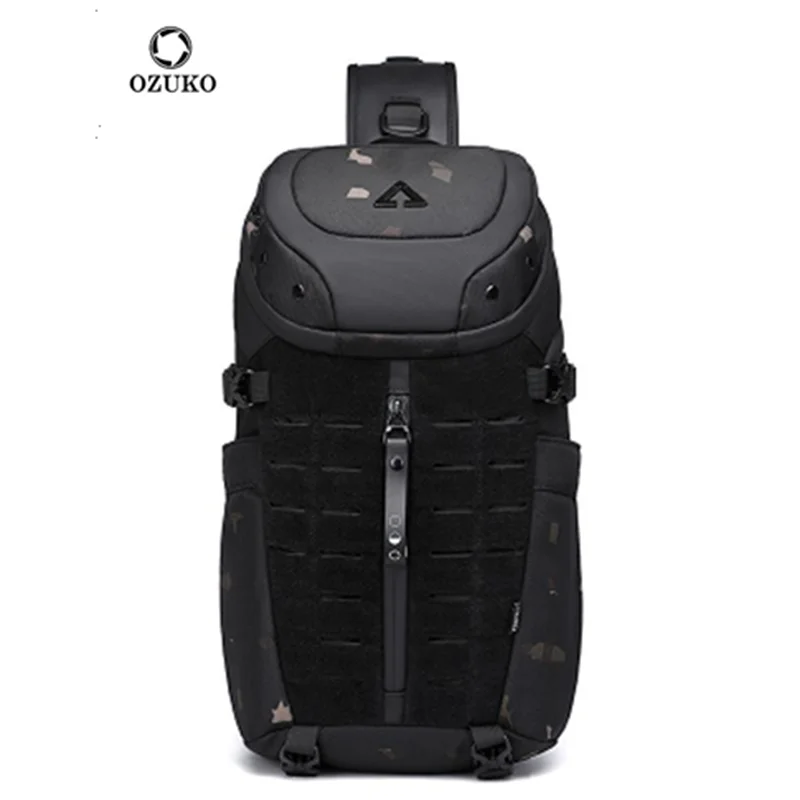 Ozuko, bolso de pecho para tableta de 12,9 pulgadas para hombre, bolso cruzado deportivo impermeable, bolso táctico multifuncional para hombre, bolso cruzado para hombre