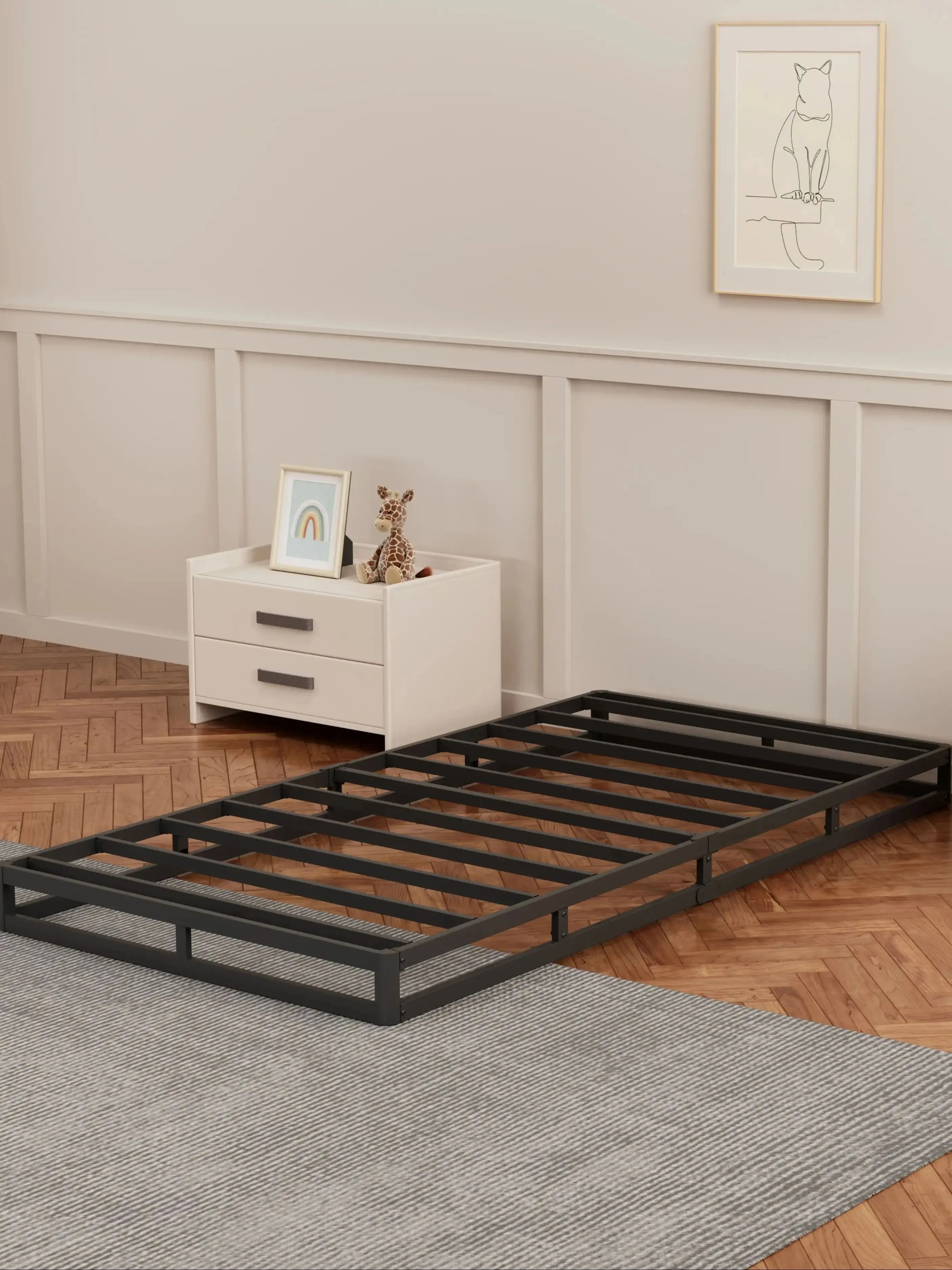 ارتفاع 7 بوصة، طراز UFI الأساسي صندوق مرتبة ذكي زنبركي، إطار فولاذي بدون ضوضاء، تصميم مضاد للانزلاق، سهل التجميع، حديد