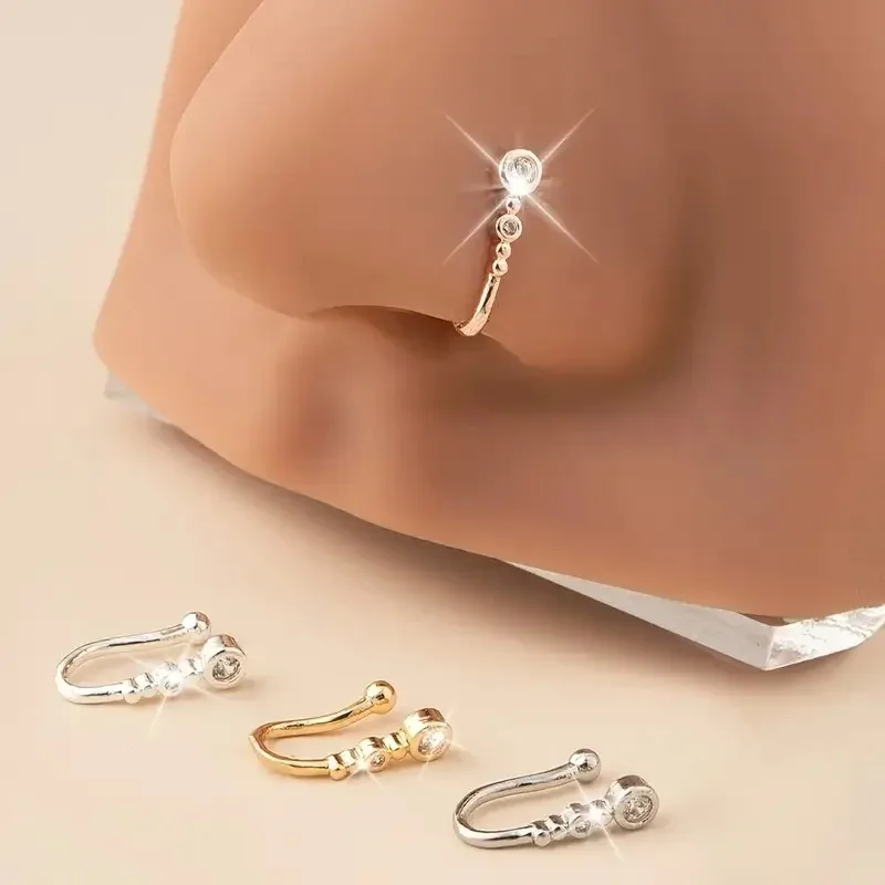 U-Shape Non-Piercing Flower Nose Ring
