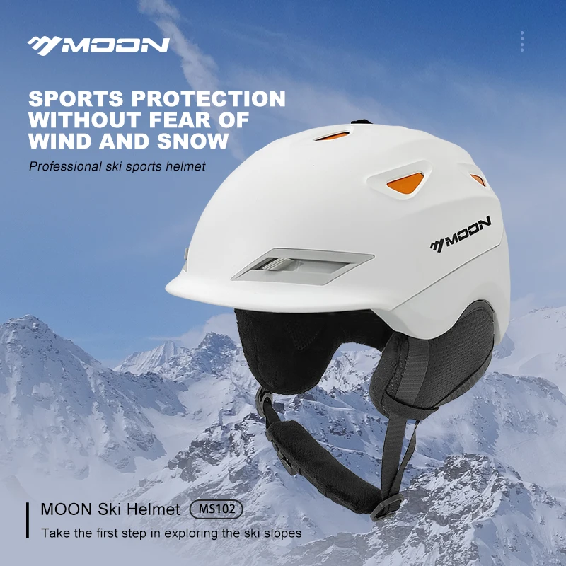 MOON-Casque de ski pour adultes, casque 506 pour l\'extérieur, casque pour jeunes adultes, coque ABS et mousse EPS, évents réglables, compatible