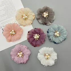 NEW 7color 5Pcs/lot Lace trim patch applique lace fabric Wedding dress DIY flowers bride hair veil clothes Headwear Decoration