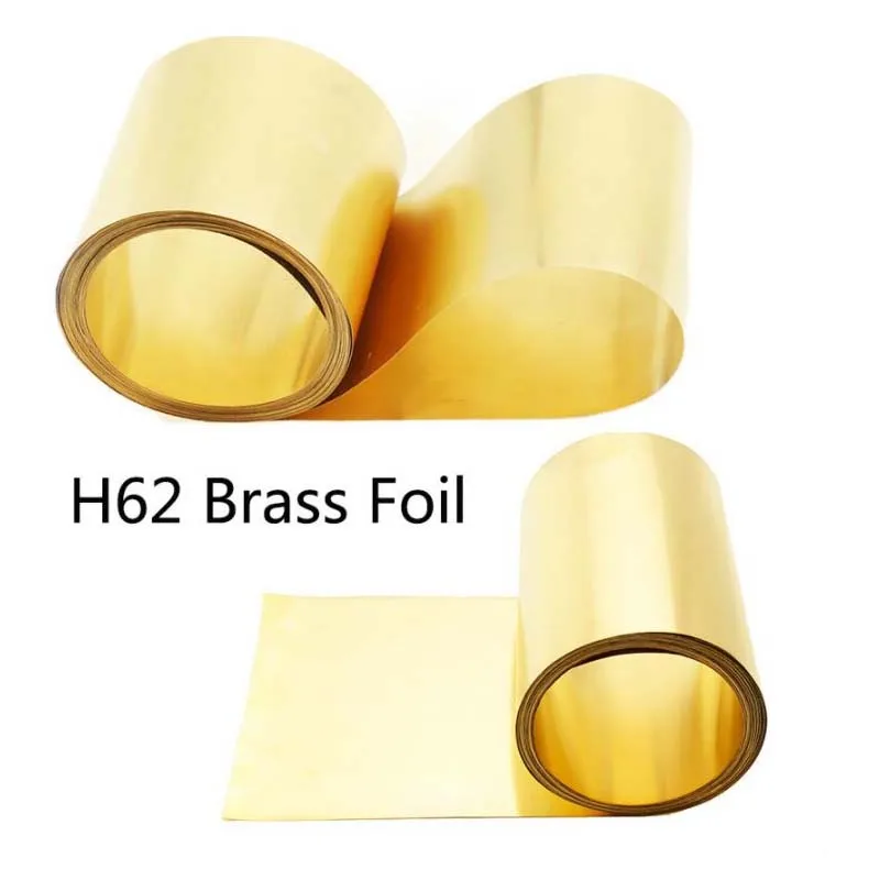Imagem -03 - Medidor Rolo Fina Folha de Bronze Tira Ouro Filme Alta Pureza Folha de Bronze Placa H62 Espessura 0.3 0.5 mm Largura 20 30 50 mm 1