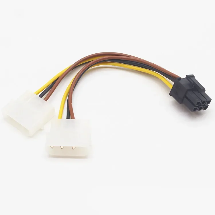 PCIe 비디오 카드 어댑터 케이블 커넥터 컴퓨터 액세서리, ATX IDE 몰렉스 파워 듀얼 4-6 핀 PCI 익스프레스, 15cm, 1PC 도매