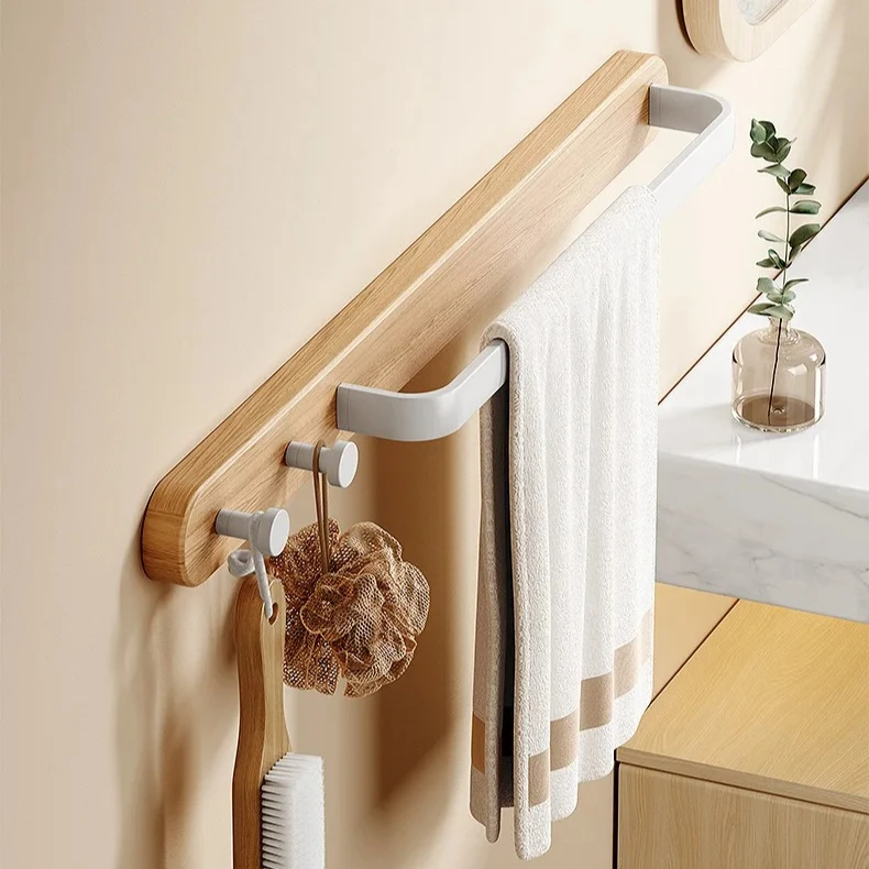 

Household Bathroom Towel Holder Wall Mounted Towel Rack Shower Room Holder Towel Bar Hanger Toilet Shelf Bathroom Accessories