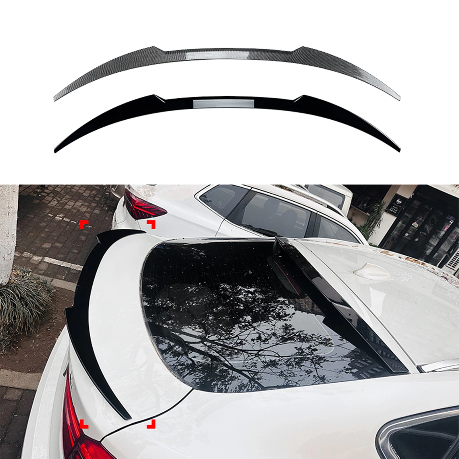 

Rear Trunk Lid Spoiler Wing For BMW X6 F16 X6M 2014-2020 ABS Carbon Fiber Look/Gloss Black Tail Tailgate Splitter Extension Lip