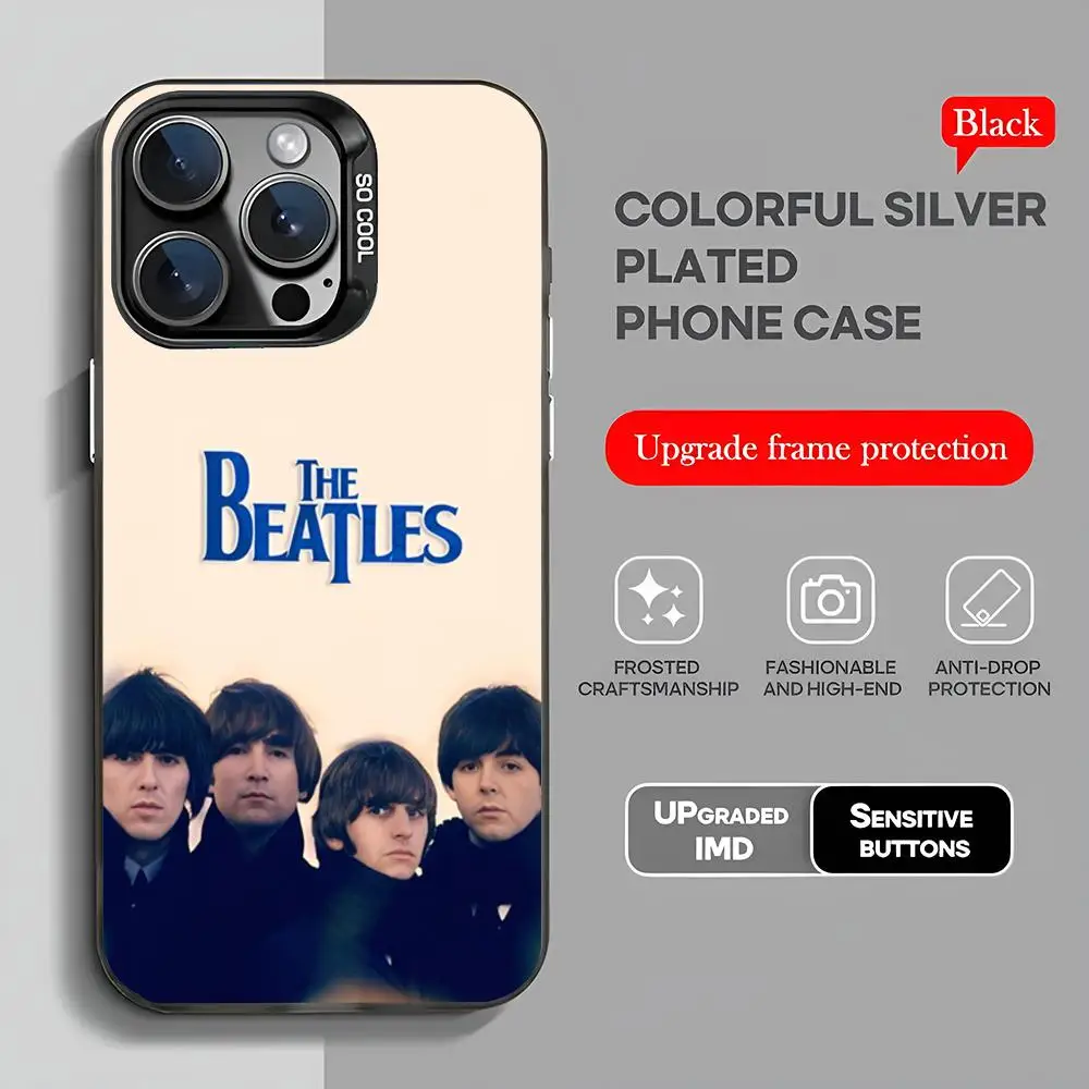 Классический коврик для мыши The Beatles MINISO, черный, популярный в Корее, оптовая продажа, чехол для iPhone 16, 15, 14, 13, 12 Pro XR, противоударный, Col