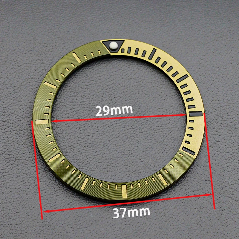 37*30mm Watch Aluminum Bezel Insert Fit Tiny Canned Tuna Diving Watch Case  NH35 NH36 Watch Case  Alloy Bezel Ring