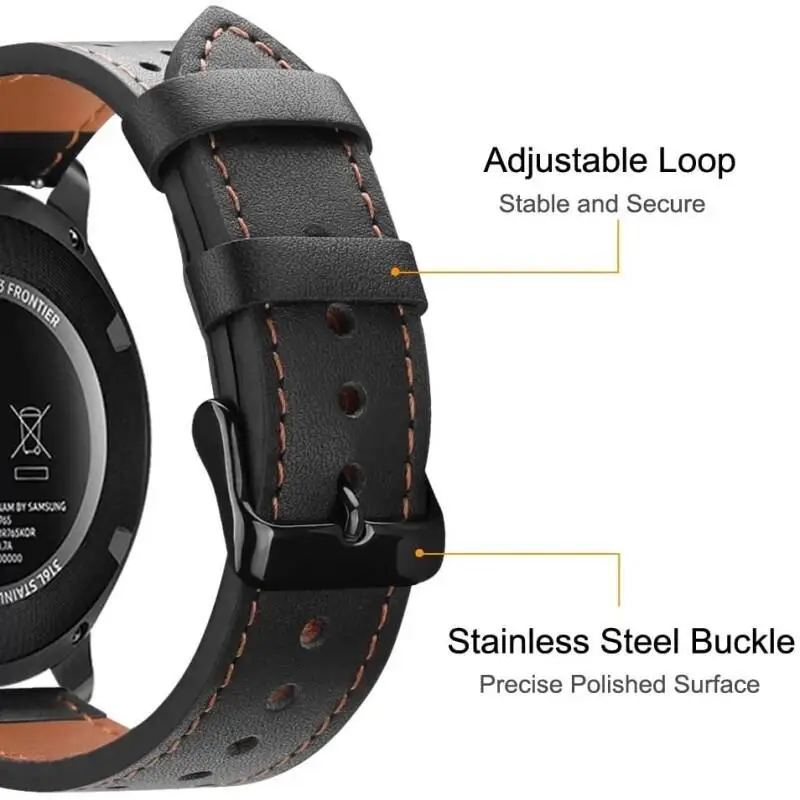 NORTH EDGE APACHE-46 용 22mm 가죽 스트랩 APACHE-46 용 팔찌 루프 교체 Smartwatch 액세서리 통기성 시계 밴드