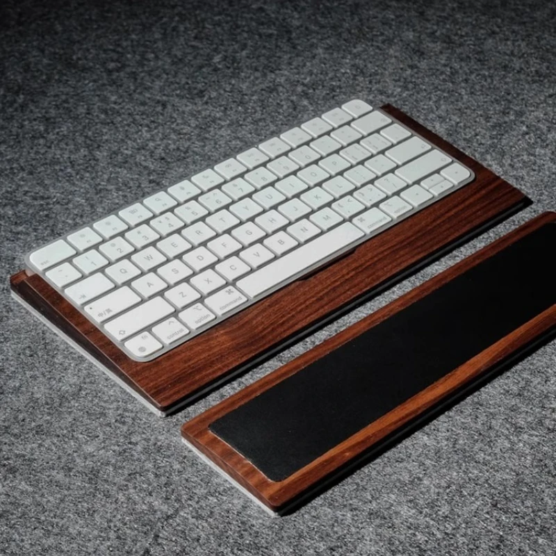 Miaokong 2/3 Keyboard Tray Stand Walnut Wood Trackpad Tray Desktop Keyboard Base IOS Ergonomic Tray Keyboard Plam Rest Storage
