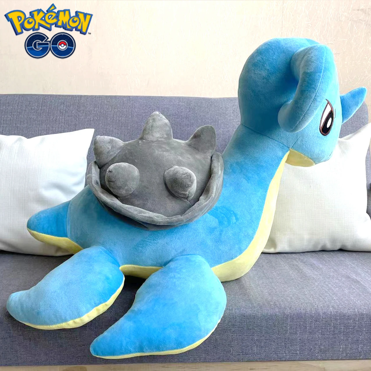 50-60cm Pokemon Stuffed Anime Lapras Plush Toy Kawaii Large Soft Cotton Doll Sofa Sleeping Pillow Birthday Gifts Girl Room Decor