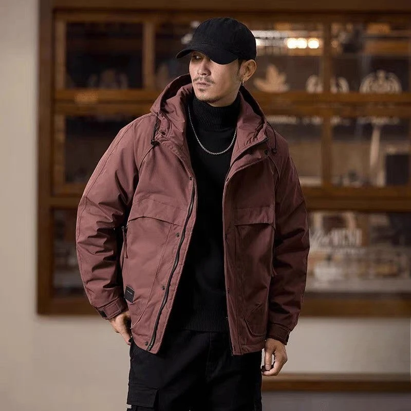 Men's Winter Padded Hooded Jacket Thick Warm Workwear Casual Coat 2026 New Fashion Outerwear Plus Size