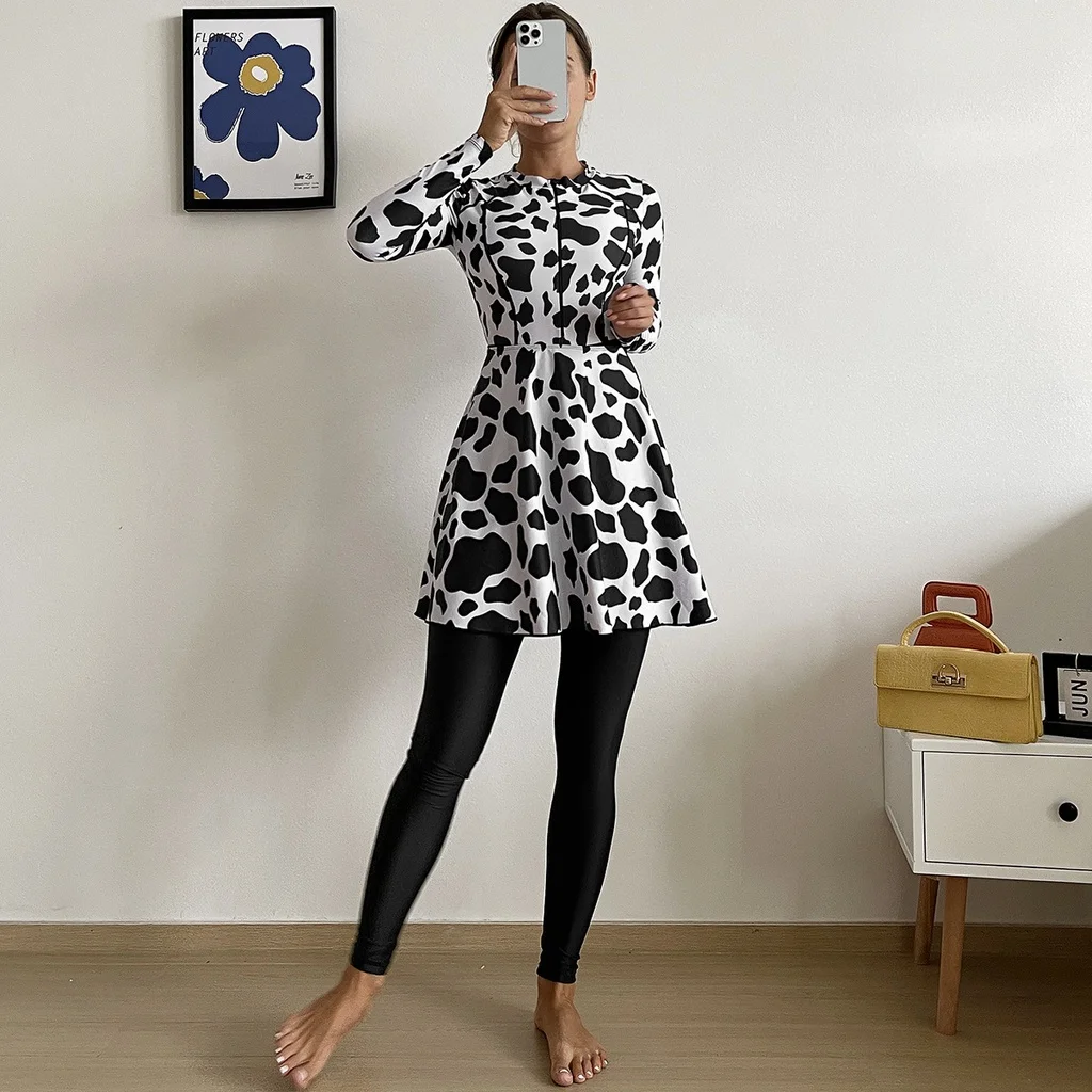 

Muslim Swimwear Women Modest Hijab Long Sleeves Sport Swimsuit Islamic Wear Bathing Suit 4XL