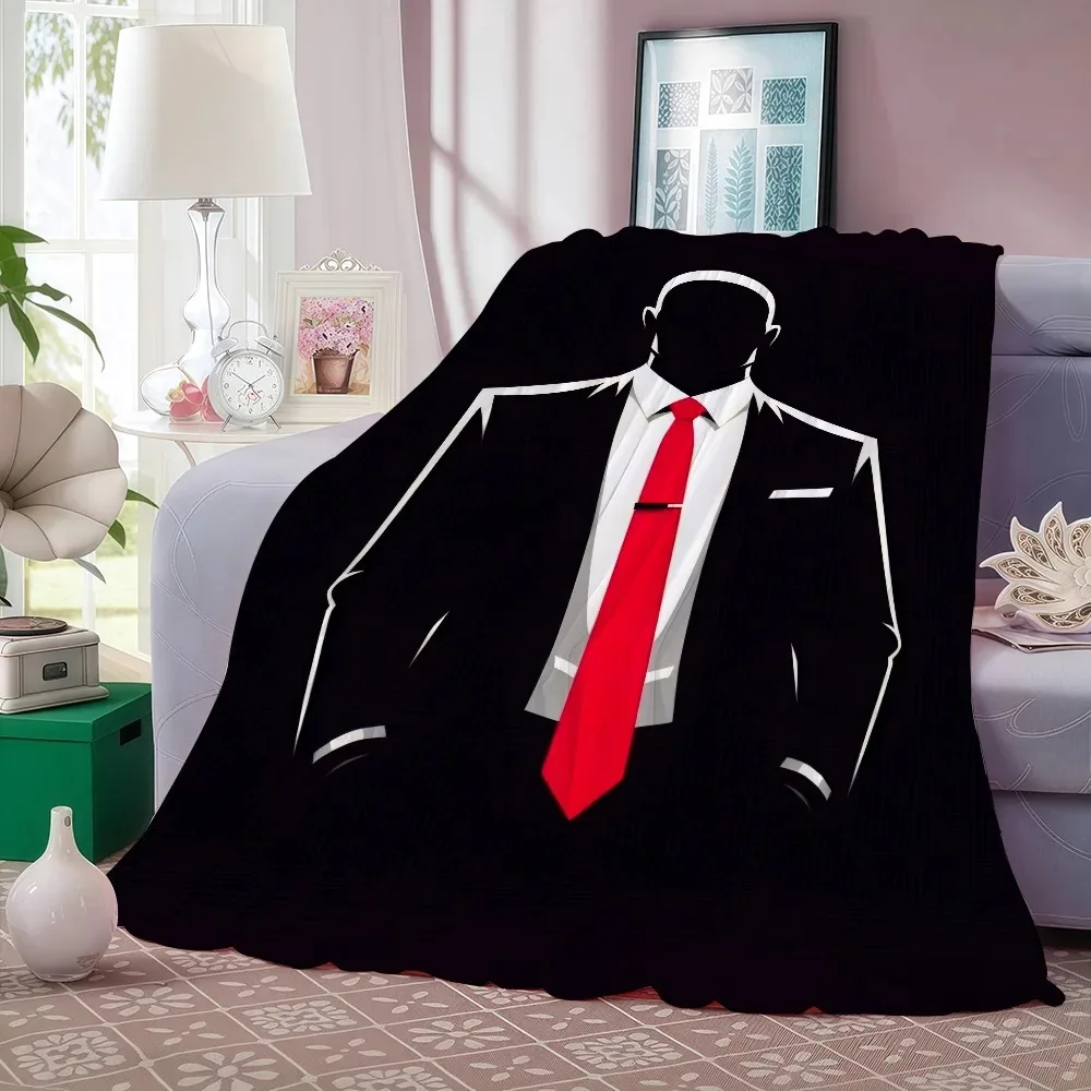 Game A-Agent 47 Hitman Blanket Warm And Soft Suitable For Bedroom Living Room Sofa Bed Office Travel Camping