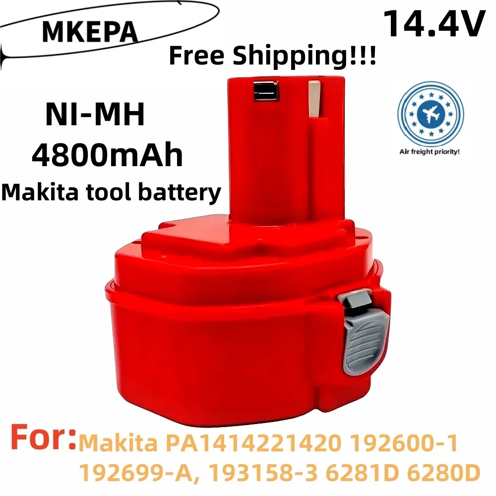 

100% original 14.4V 4800mAh Ni-Mh rechargeable power tool battery for 14.4V battery for Makita PA1414221420 192600-1 6281D 6280D