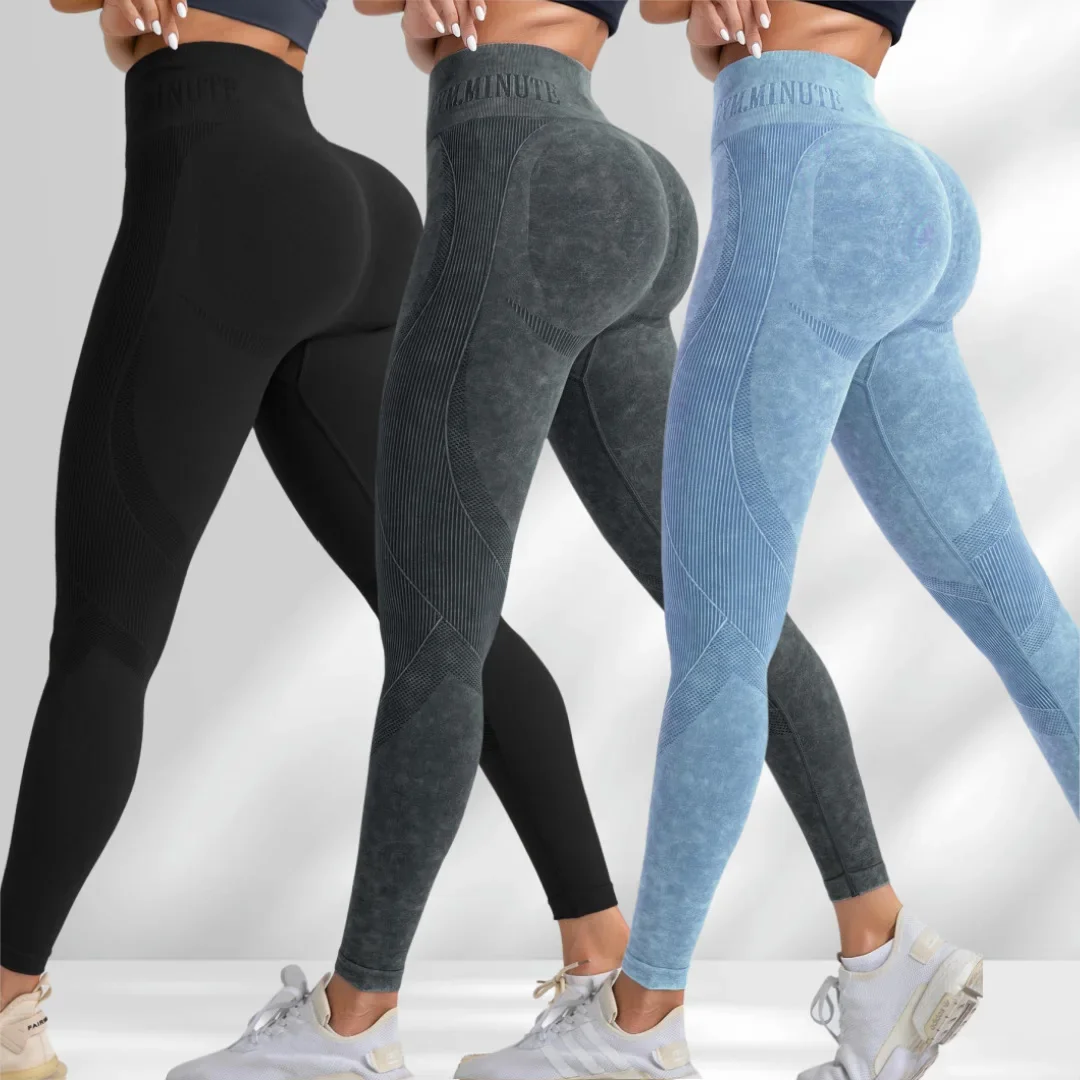 Frauen Nahtlose Turnhalle Hohe Taille Yoga Hosen Hüfte Heben Outdoor Sport Enge Taille Brief Sand Gewaschen Hosen Übung Yoga Leggings – Detail 5