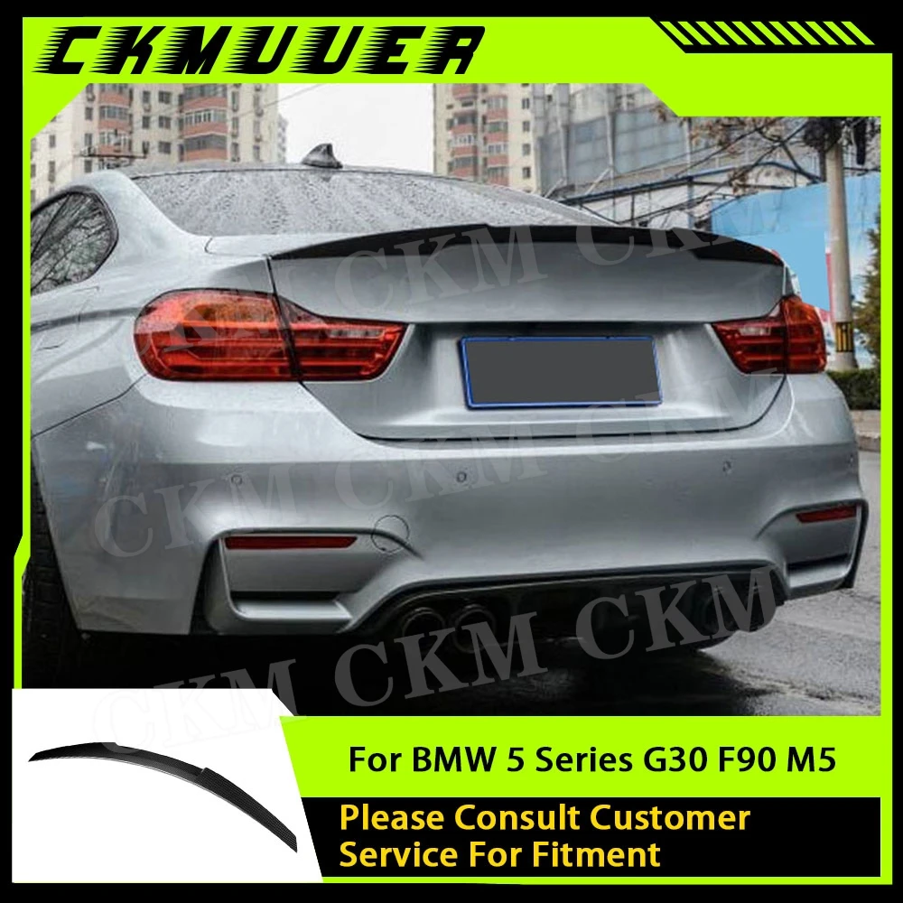

CKMUUER Carbon Fiber Duckbill Rear Trunk Wing Spoiler P Style Spoiler for BMW 5 Series G30 F90 M5 530i 540i G31 Sedan 2017 -2019