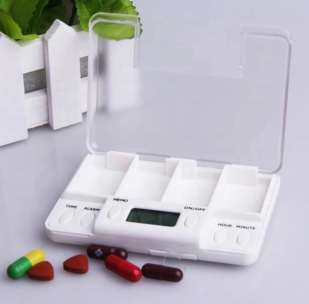 1PC Portable Multifunctional Timing Alarm Clock Intelligent Electronic Medicine Box Pill Box Container Reminker for Elderly