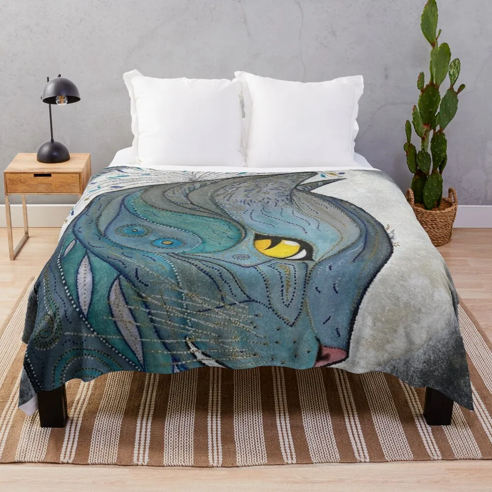 

Moon Cat Throw Blanket Soft Solid Color Blanket for Couch Bed