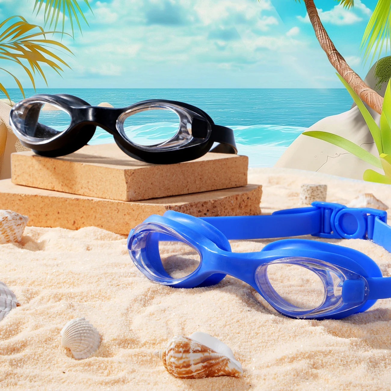 

1 шт. прочные очки для плавания для взрослых — линзы с защитой от запотевания и ультрафиолета, мягкое силиконовое уплотнение для водонепроницаемого комфорта, острое бассейн