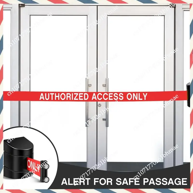 -A21Z 16.4 Ft Magnetic Wall Mount Retractable Belt Barrier Authorized Access Only Belt With ABS Case Rope Safety Barriers