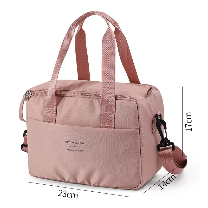 Portable Lunch Bag for Women Thermal Insulated Lunch Box Tote Cooler Handbag Waterproof Bento Pouch Office Food Shoulder Bags