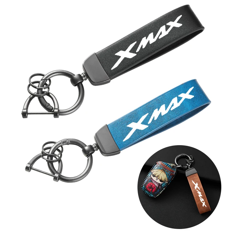 For YAMAHA XMAX 300 Xmax300 X-MAX 250 XMAX400 NMAX 155 125 Accessories Motorcycle Color Changing Leather Trendy Brand Keychain