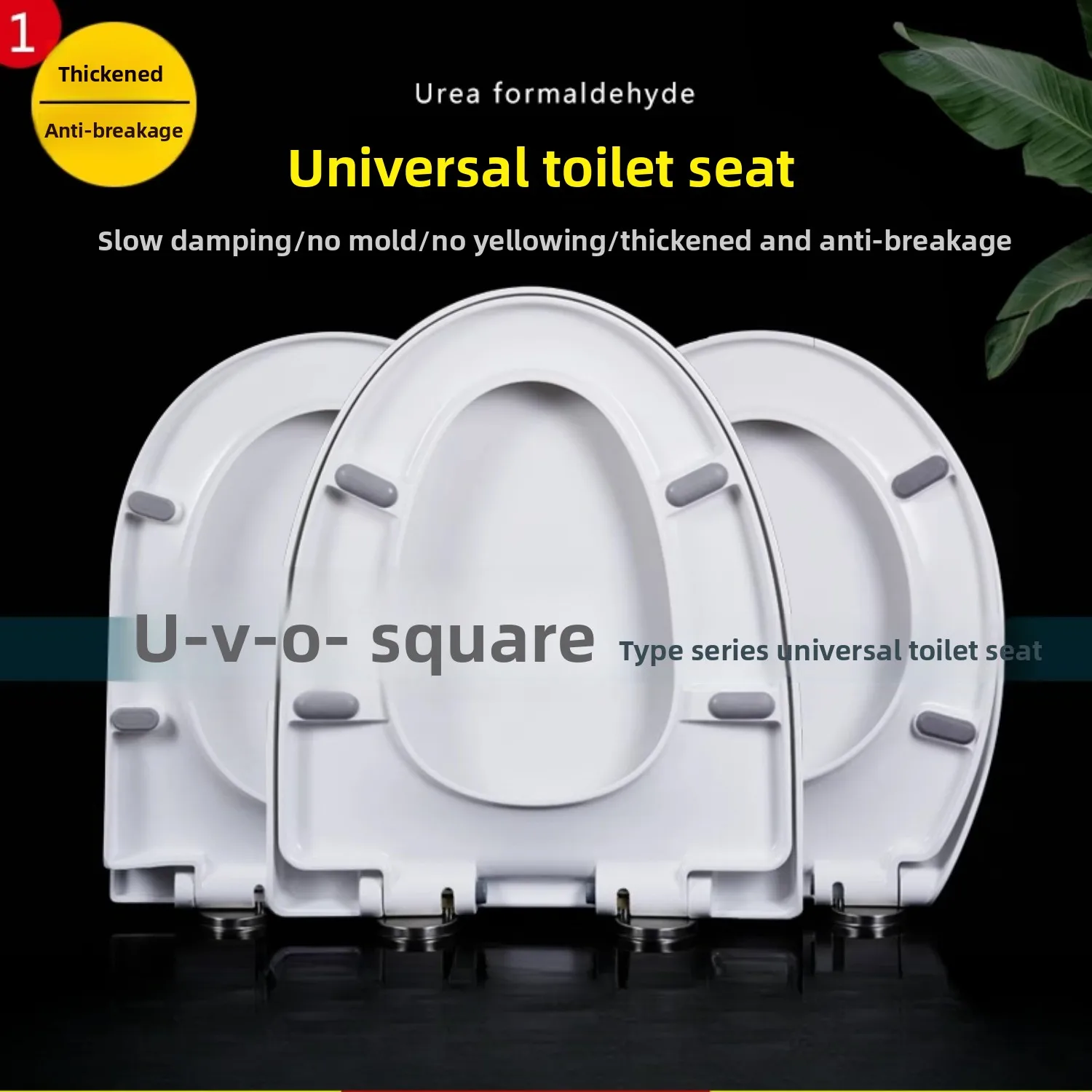 

Thick Toilet Seat UVO Type Hydraulic Slow Close Quiet Old Style Toilet Lid Compatible with Roca Home Bathroom Accessories