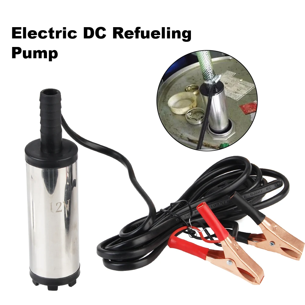 For Pumping Diesel Oil Water Submersible 12V/24V Aluminum Alloy Shell Fuel Transfer Car Electric DC Refueling Pump Mini