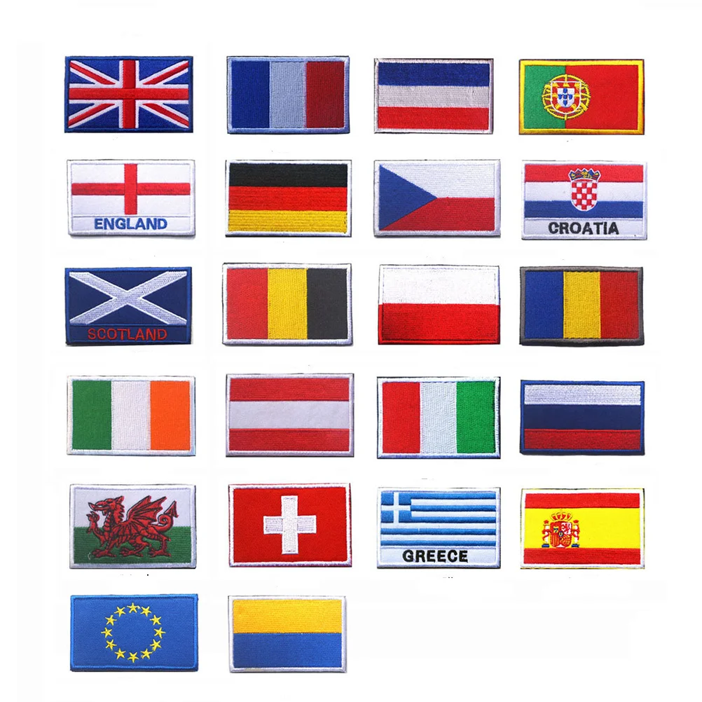 

5pcs Sports Embroidery Badge Patch National Flag Design For Armband Diy Cloth Paste Decorative Iron On Appliques Handicraft