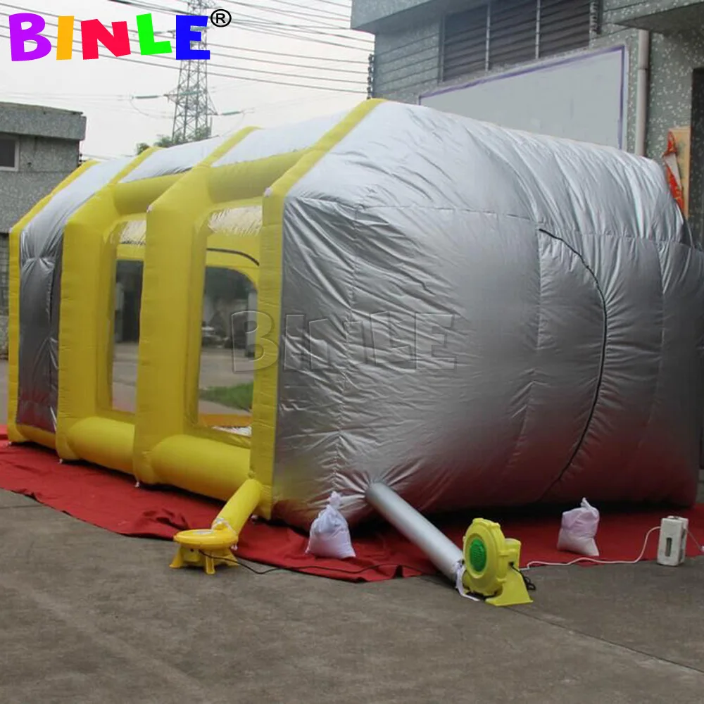 6x4x3m High quality portable inflatable spray booth square tent paint booth with filters for car maintaining