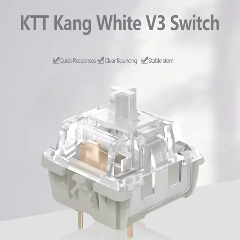 KTT Kang White V3 Switches DIY Mechanical Keyboard Linear Switch 3 Pins 45 gf Custom Gaming Hot swap Keyboard Kit MX Switch