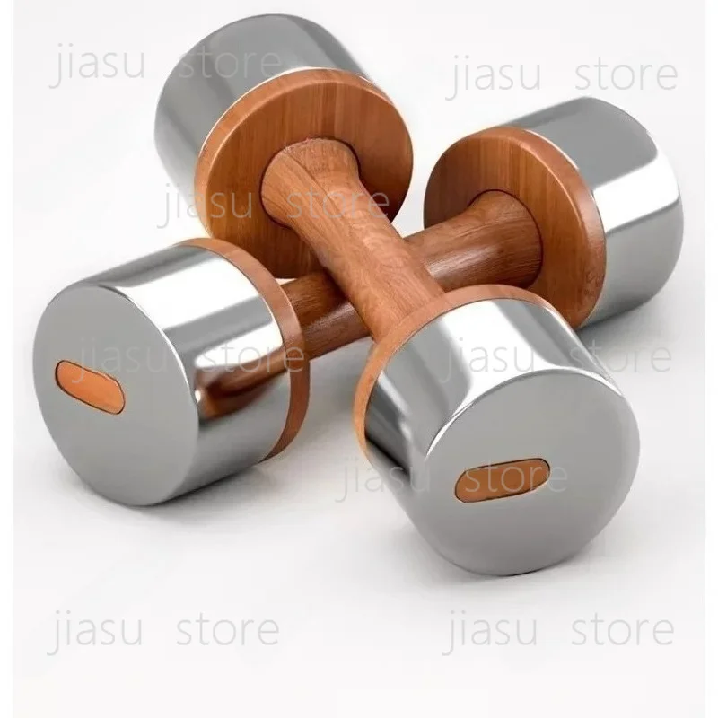 

Dumbbell Wood Stainless Steel Imported Red Oak Dumbbell