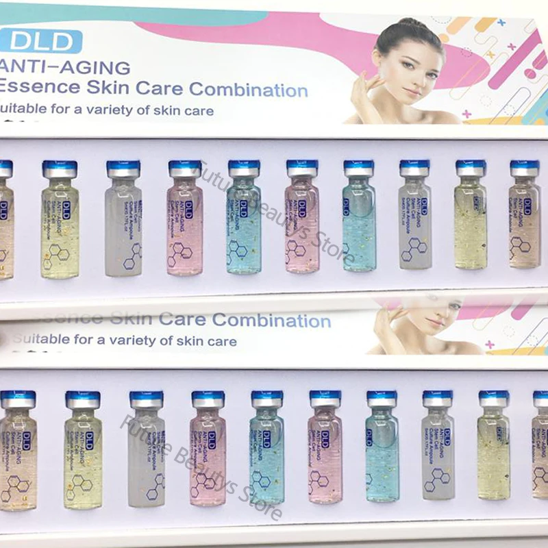 10Pcs BB Cream Skin Care Set 5ml Pure Hyaluronic Acid Serum Improve Fine Lines Cream Brightening For Repair Facial Skin Spa Care