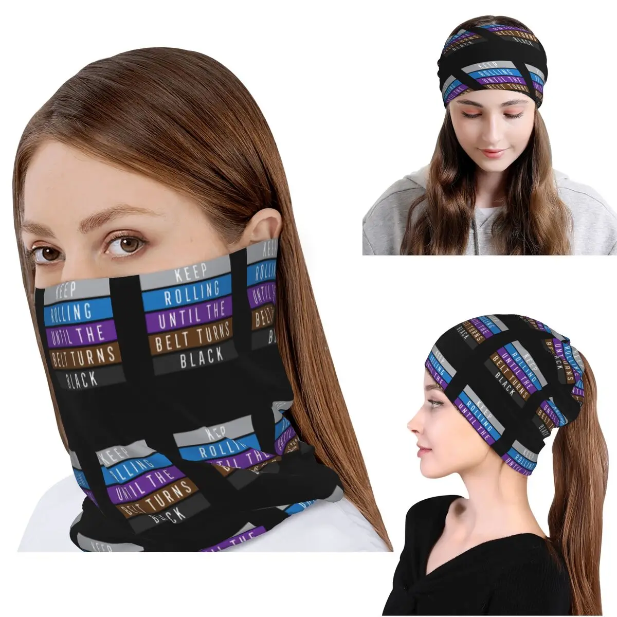 

Многофункциональная повязка на шею/голову для джиу-джитсу (BJJ) Keep Rolling Light: бандана, шарф, повязка на голову, шапка-бини для мужчин, женщин и взрослых, зимняя