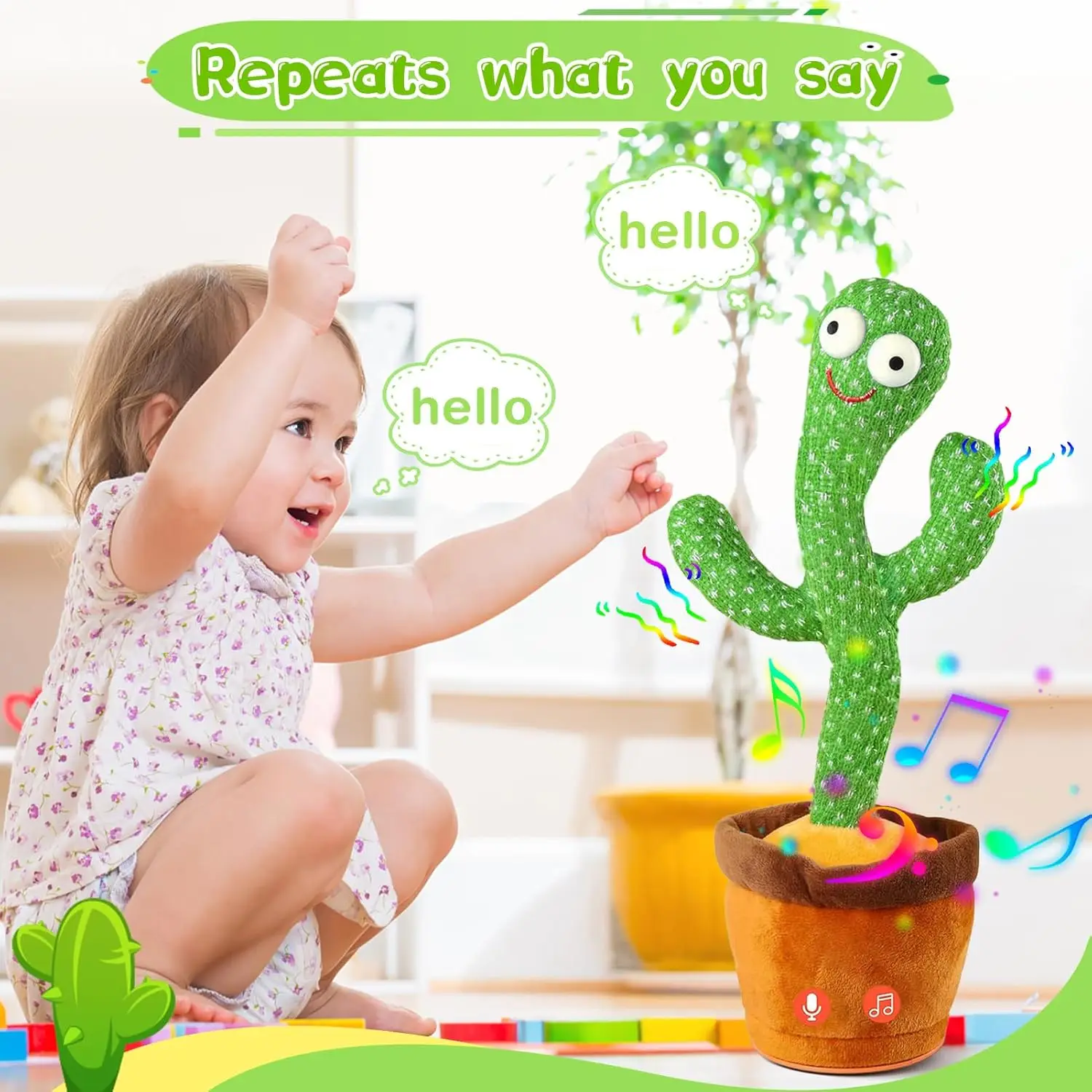 말하는, 녹음하는, 춤추는 선인장 장난감, 어린이용 전자 플러시 선인장 장난감, 120곡, 어린이 생일 선물