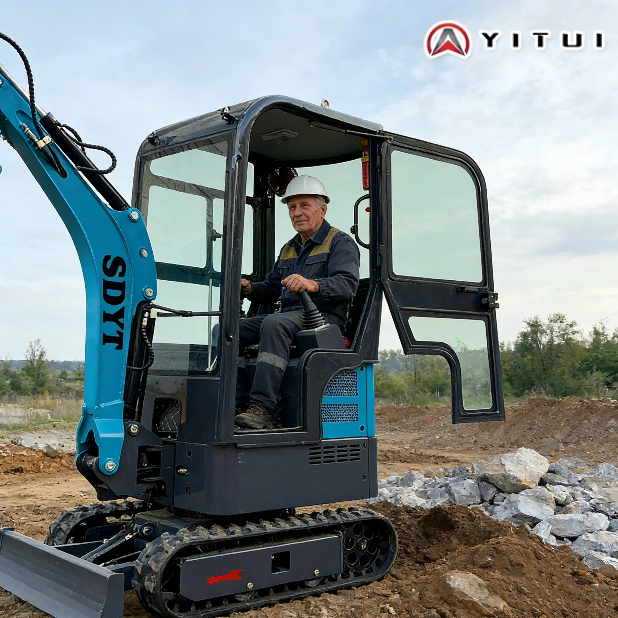 Customized Mini Excavator 1.2 Ton Engine Multi-Scenario Use Tracked China Irrigation Trenching Machine Small-Scale Engineering