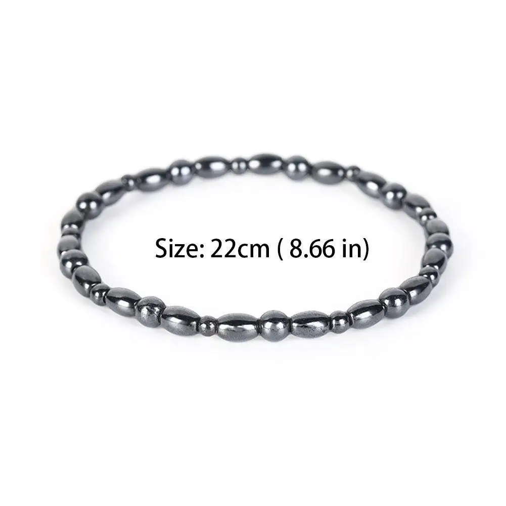 Lose Weight Girl Women Men Charm Magnetic Black Stone Anklet Natural Black Obsidian Magnetic Therapy Anklet Slim Hematite Anklet