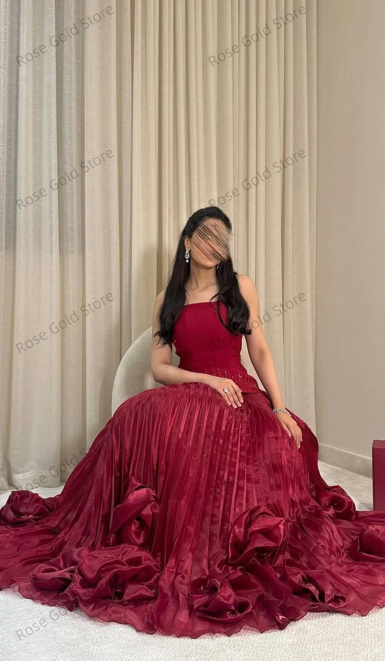 Strapless dames avondjurk voor Arabisch op maat gemaakte kralen vestidos de noche vlek mouwloze formele galajurken