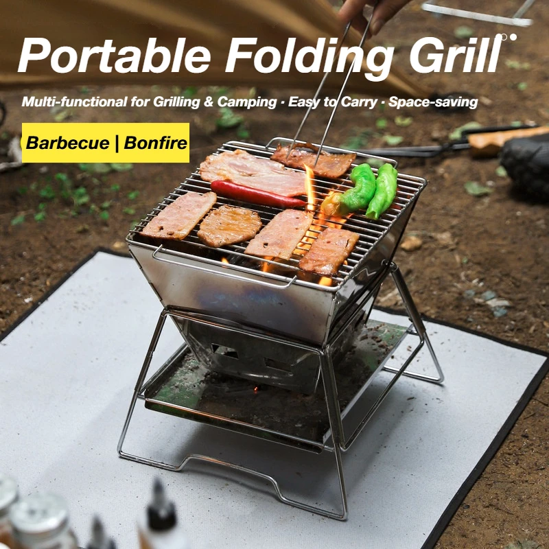 

Outdoor Camping Fire Burning Platform Charcoal Barbecue Grill Outdoor Picnic Campfire Portable Multifunctional Firewood Stove