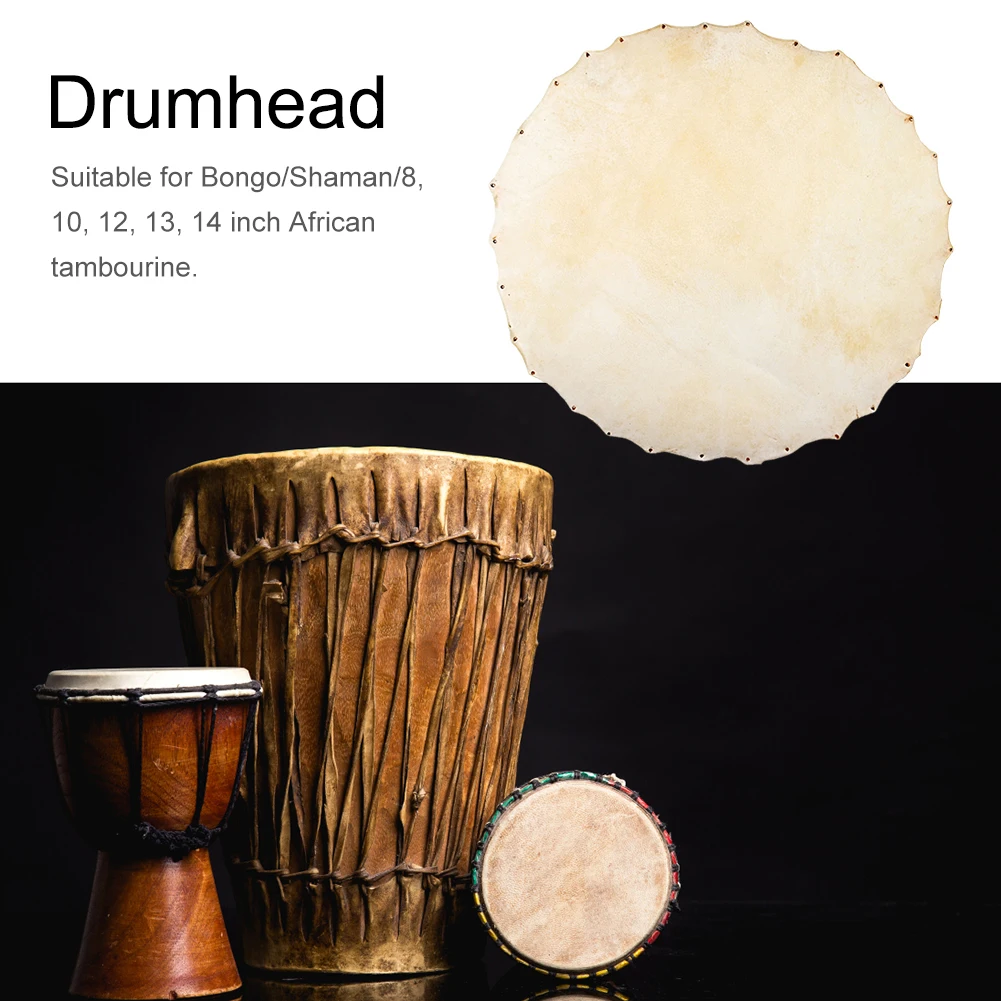 Bongo Drum Goat Skin Head Round Drumhead Skin for African Drum 8 10 12 13 14inch Musical Instrument Drum Parts Accessories